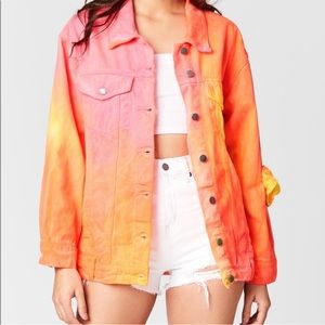 NWT Carmar Oversized Denim Pink Orange Jacket